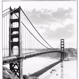 the bridge is in the middle of the water