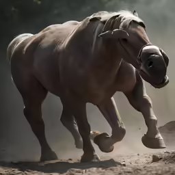 an animal that is running through the dirt