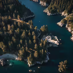 a beautiful aerial view of a beautiful lake