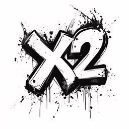 graffiti art with the number two in it