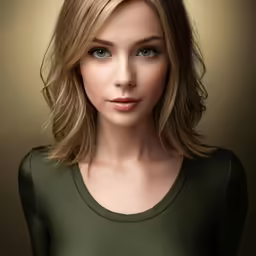 a woman in green posing for a picture
