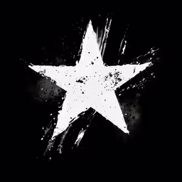 a black and white star on a dark background