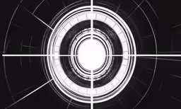 an abstract white and black photo in a circular
