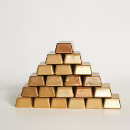 a stack of gold bars stacked on top of each other
