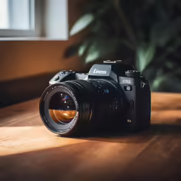 a camera sitting on top of a table