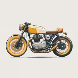 a drawing of a motorcycle in grey and orange