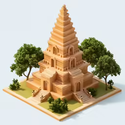 a very tall building with steps to the top