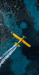 a water airplane flying low over a body of water