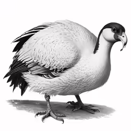 a bird with feathers standing on its legs