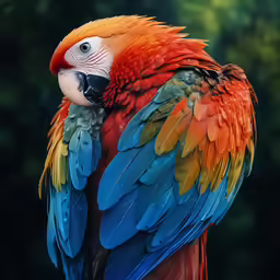 a colorful bird is sitting on the branch