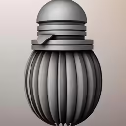a 3d model of a gray round object