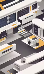 three dimensional renderings of a room with furniture and a television