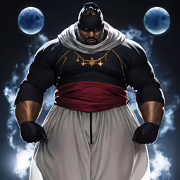 a male figure is standing on the moon
