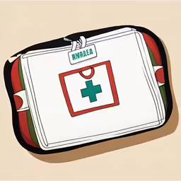 luggage has been designed with a green cross