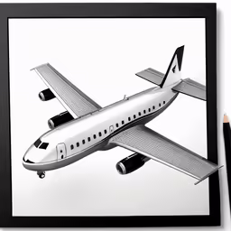 a photo of a model airplane with a pencil resting beside it