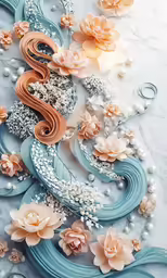 a piece of artwork made from polymer flowers