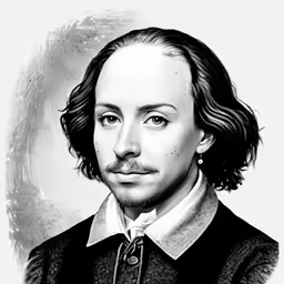 black and white portrait painting of a man