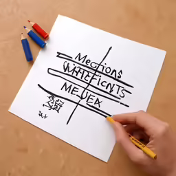 someone is writing on a piece of paper with crayons