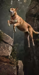 the dog jumps into the air and does an odd thing