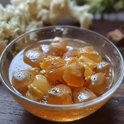 food with oil and sugar sitting in a bowl