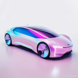 a futuristic car that is on display