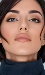 a woman is putting on her eye makeup