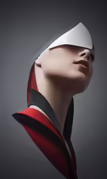 a woman with a sheet on her head