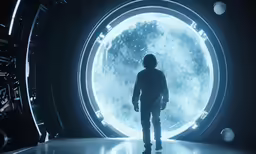 a man standing in front of a big space like object