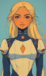 a drawing of a woman with blonde hair
