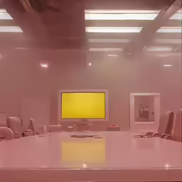 a large conference table with several chairs around it