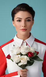 the character mrs doubt holding white roses