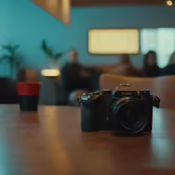 an image of a camera on a table