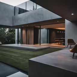 the inside of an empty modern house