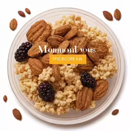 an image of a bowl of granola and almonds