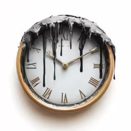 the clock is adorned with chocolate dripping down