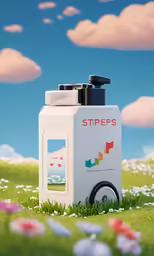 a 3d illustration of a street level water supply container