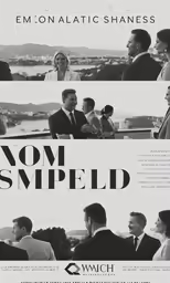 four scenes of men talking, one with no image