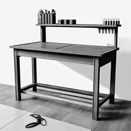 a table that has some scissors on it