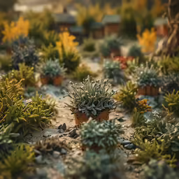 a lot of small plants that are outside