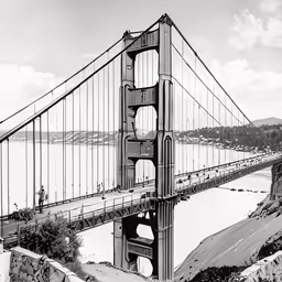 a tall bridge crossing a large body of water
