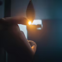 a light that is shining in the night sky