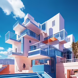the beach house with the steps up to it