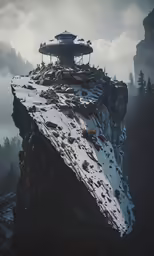 the top of a mountain covered in snow