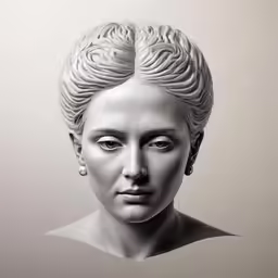 a statue is shown, and the image has been rendered