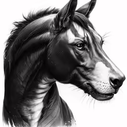 an animal is drawn in charcoal with white background