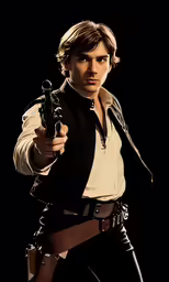 a man in a black shirt holding a gun