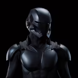 a robot suit is shown against a dark background