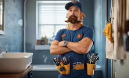 a man with lots of tools on his hands