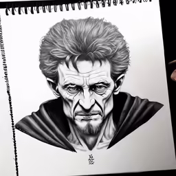 the drawing by artist patrick murphy of david vanzane, who was featured in the star wars