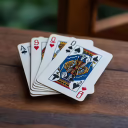 three kings of spades sitting on a table